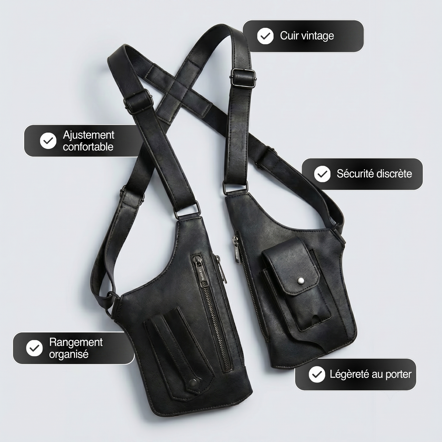 HOLYRON - Sac harnais en cuir premium